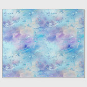 Aqua Blue Paarse Ice Sneeuwkerst Cadeaupapier (Vlak)