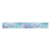 Aqua Blue Paarse Ice Sneeuwkerst Grosgrain Lint (Voorkant)
