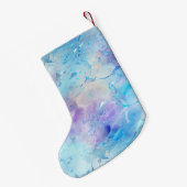 Aqua Blue Paarse Ice Sneeuwkerst Kleine Kerstsok (Achterkant (Hangend))