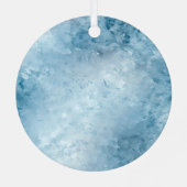 Aqua Blue Paarse Ice Sneeuwkerst Metalen Ornament (Achterkant)