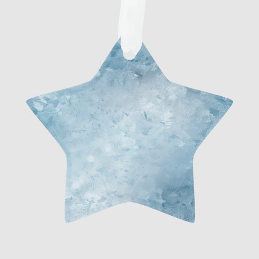 Aqua Blue Paarse Ice Sneeuwkerst Ornament (achterkant)