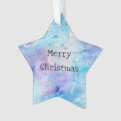 Aqua Blue Paarse Ice Sneeuwkerst Ornament (voorkant)