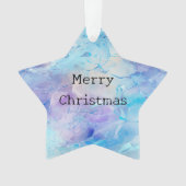 Aqua Blue Paarse Ice Sneeuwkerst Ornament (voorkant)