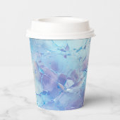 Aqua Blue Paarse Ice Sneeuwkerst Papieren Bekers (Achterkant)