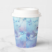 Aqua Blue Paarse Ice Sneeuwkerst Papieren Bekers (Rechts)