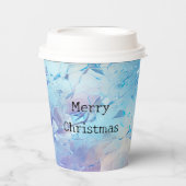 Aqua Blue Paarse Ice Sneeuwkerst Papieren Bekers (Voorkant)