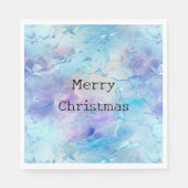 Aqua Blue Paarse Ice Sneeuwkerst Servet (Voorkant)