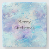 Aqua Blue Paarse Ice Sneeuwkerst Stenen Onderzetter (Voorkant)