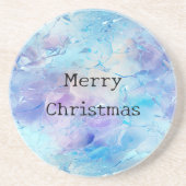 Aqua Blue Paarse Ice Sneeuwkerst Zandsteen Onderzetter (Voorkant)