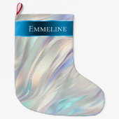 Aqua Blue Paarse Pearl White Christmas Grote Kerstsok (Voorkant)