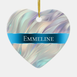 Aqua Blue Paarse Pearl White Christmas Keramisch Ornament