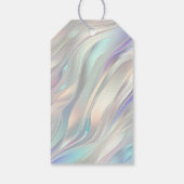 Aqua Blue Paarse Pearl White Wedding Cadeaulabel (Achterkant)