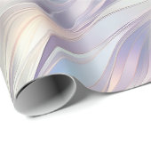 Aqua Blue Paarse Pearl White Wedding Cadeaupapier (Rol Hoek)