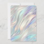 Aqua Blue Paarse Pearl White Wedding Kaart (Achterkant)