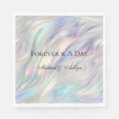 Aqua Blue Paarse Pearl White Wedding Servet (Voorkant)