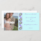 Aqua Blue Paisley Bewaar de datum met jouw foto Save The Date (Voorkant / Achterkant)