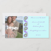 Aqua Blue Paisley Uw Afspraak met Uw Foto Save The Date (Voorkant)