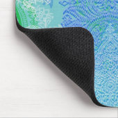 Aqua blue paisleyboombloempatroon muismat (Hoek)