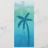Aqua Blue Palm Tree Tropical Wedding Menu (Achterkant)