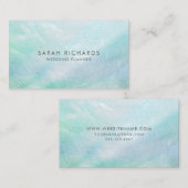 Aqua Blue Parelmoer  Visitekaartje (Voorkant / Achterkant)