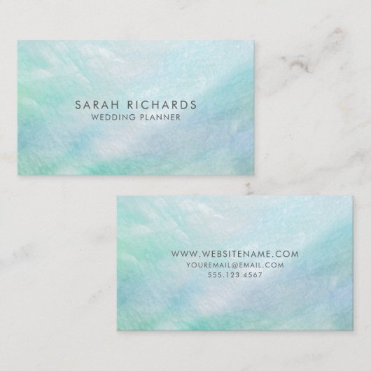 Aqua Blue Parelmoer  Visitekaartje (Voorkant / Achterkant)