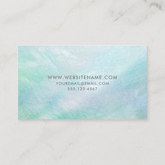 Aqua Blue Parelmoer  Visitekaartje (Achterkant)