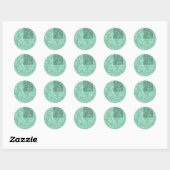 Aqua Blue Pattern Ronde Sticker (Vel)