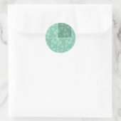 Aqua Blue Pattern Ronde Sticker (Tas)