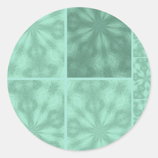 Aqua Blue Pattern Ronde Sticker (Voorkant)