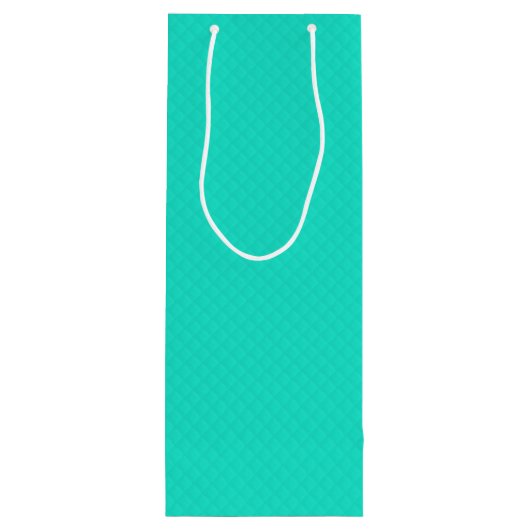 Aqua Blue Pattern Wijn Cadeautas (Achterkant)