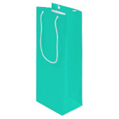 Aqua Blue Pattern Wijn Cadeautas (Voorkant Gekanteld)