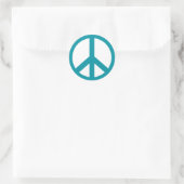 Aqua Blue Peace Symbol Ronde Sticker (Tas)