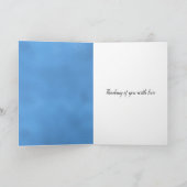 Aqua Blue Peacock Feathers denken aan jou Kaart (Binnen)