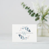 AQUA BLUE PINK FOLIAGE WREATH WEDDING WEBSITE INFORMATIEKAARTJE (Staand voorkant)
