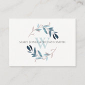 AQUA BLUE PINK FOLIAGE WREATH WEDDING WEBSITE INFORMATIEKAARTJE (Voorkant)