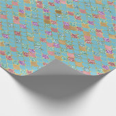 Aqua Blue Pink Paars Gold Glitter Mermaid Cadeaupapier (Hoek)