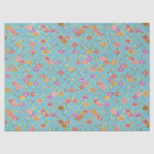 Aqua Blue Pink Paars Gold Glitter Mermaid Tissuepapier