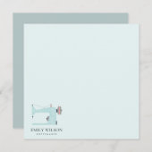 AQUA BLUE PINK SEWING MACHINE TAILOR BUSINESS NOTITIEKAARTJE (Voorkant / Achterkant)