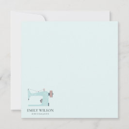 AQUA BLUE PINK SEWING MACHINE TAILOR BUSINESS NOTITIEKAARTJE