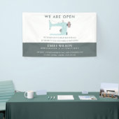 AQUA BLUE PINK SEWING MACHINE TAILOR RE OPENING SPANDOEK (Beurs)