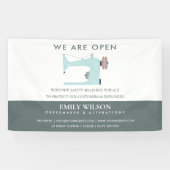 AQUA BLUE PINK SEWING MACHINE TAILOR RE OPENING SPANDOEK (Horizontaal)