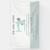 AQUA BLUE PINK SEWING MACHINE TAILOR RE OPENING SPANDOEK (Verticaal)