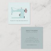 AQUA BLUE PINK SEWWING MACHINE DANK JE TOONT VIERKANTE VISITEKAARTJE (Voorkant / Achterkant)