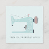 AQUA BLUE PINK SEWWING MACHINE DANK JE TOONT VIERKANTE VISITEKAARTJE (Voorkant)