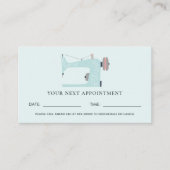 AQUA BLUE PINK SEWWING MACHINE TAILOR APPOINTMENT VISITEKAARTJE (Voorkant)