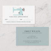 AQUA BLUE PINK SEWWING MACHINE TAILOR APPOINTMENT VISITEKAARTJE (Voorkant / Achterkant)
