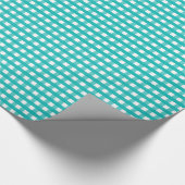 Aqua Blue Plaid Cadeaupapier (Hoek)