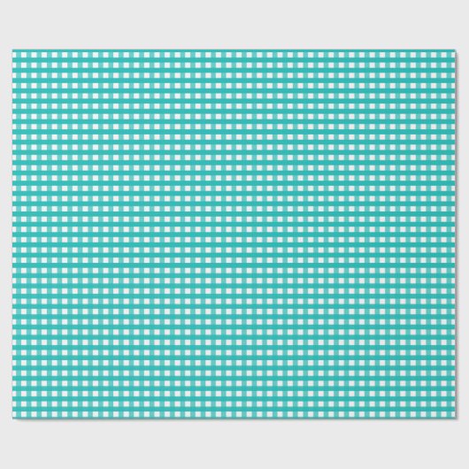 Aqua Blue Plaid Cadeaupapier (Vlak)