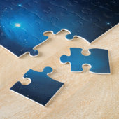 Aqua Blue Pleiades Celestial Foto Legpuzzel (Zijkant)