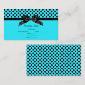AQUA BLUE POLKA DOT BOW VISITEKAARTJE 2 (Voorkant / Achterkant)